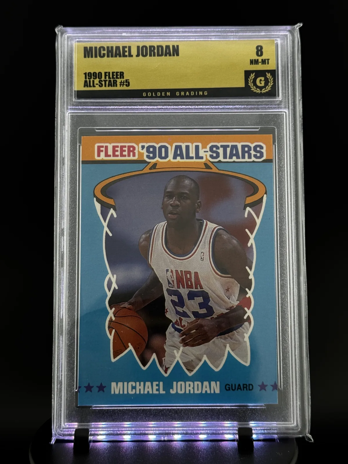 1990 Fleer '90 All-Stars Michael Jordan #5 - Golden Grading 8 NM-MT